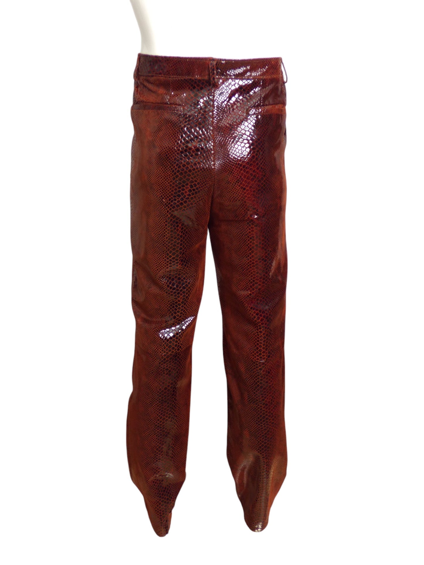 VERSACE CLASSIC v.2- 1990s Brown Snakeskin Print Pants, Waist-38"