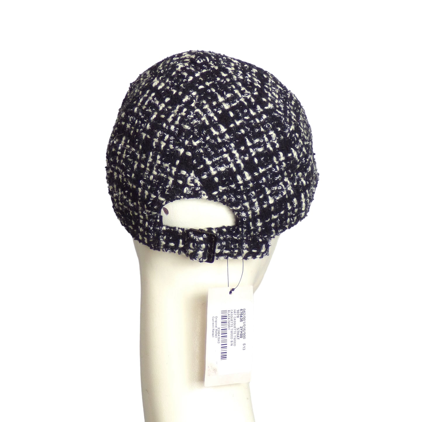 SAINT LAURENT- NWT Black & White Tweed Ball Cap-Small