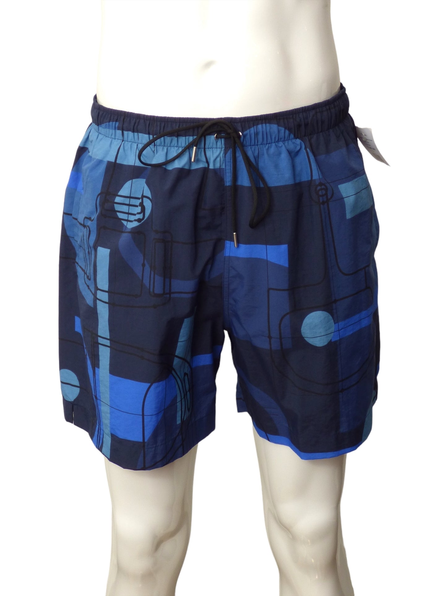 HERMES- NWT Geo Print Swim Shorts, Size XL