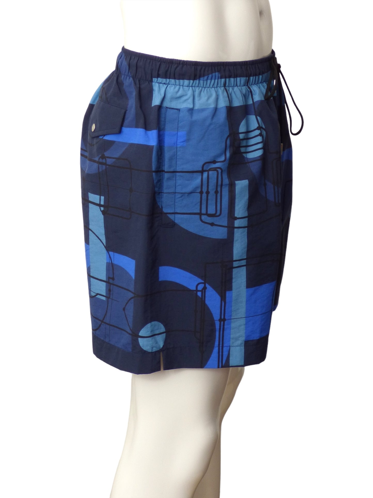 HERMES- NWT Geo Print Swim Shorts, Size XL