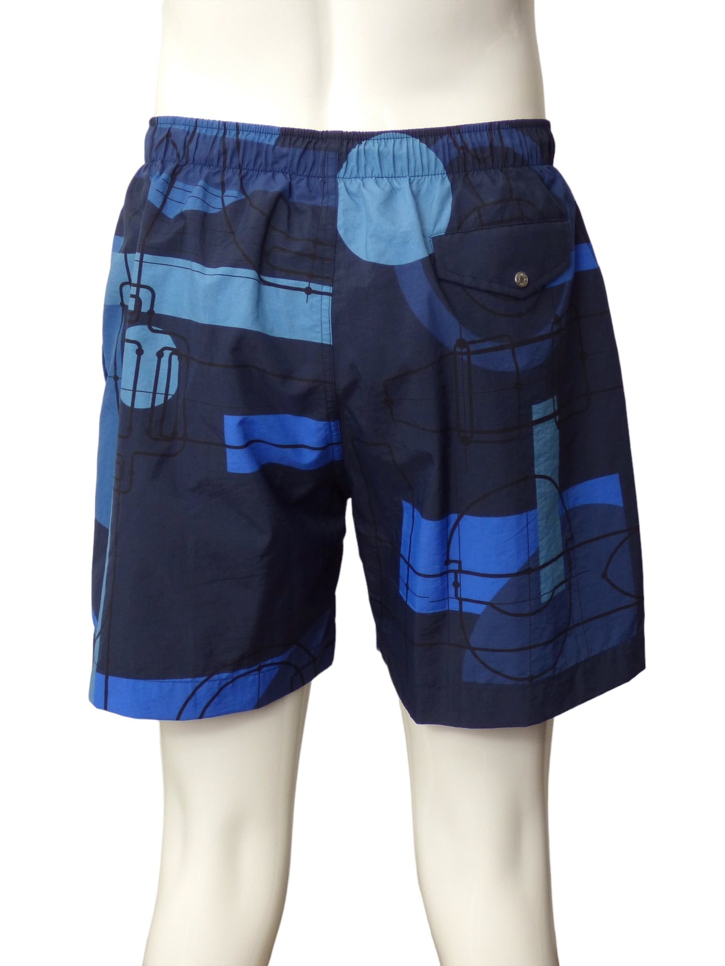 HERMES- NWT Geo Print Swim Shorts, Size XL