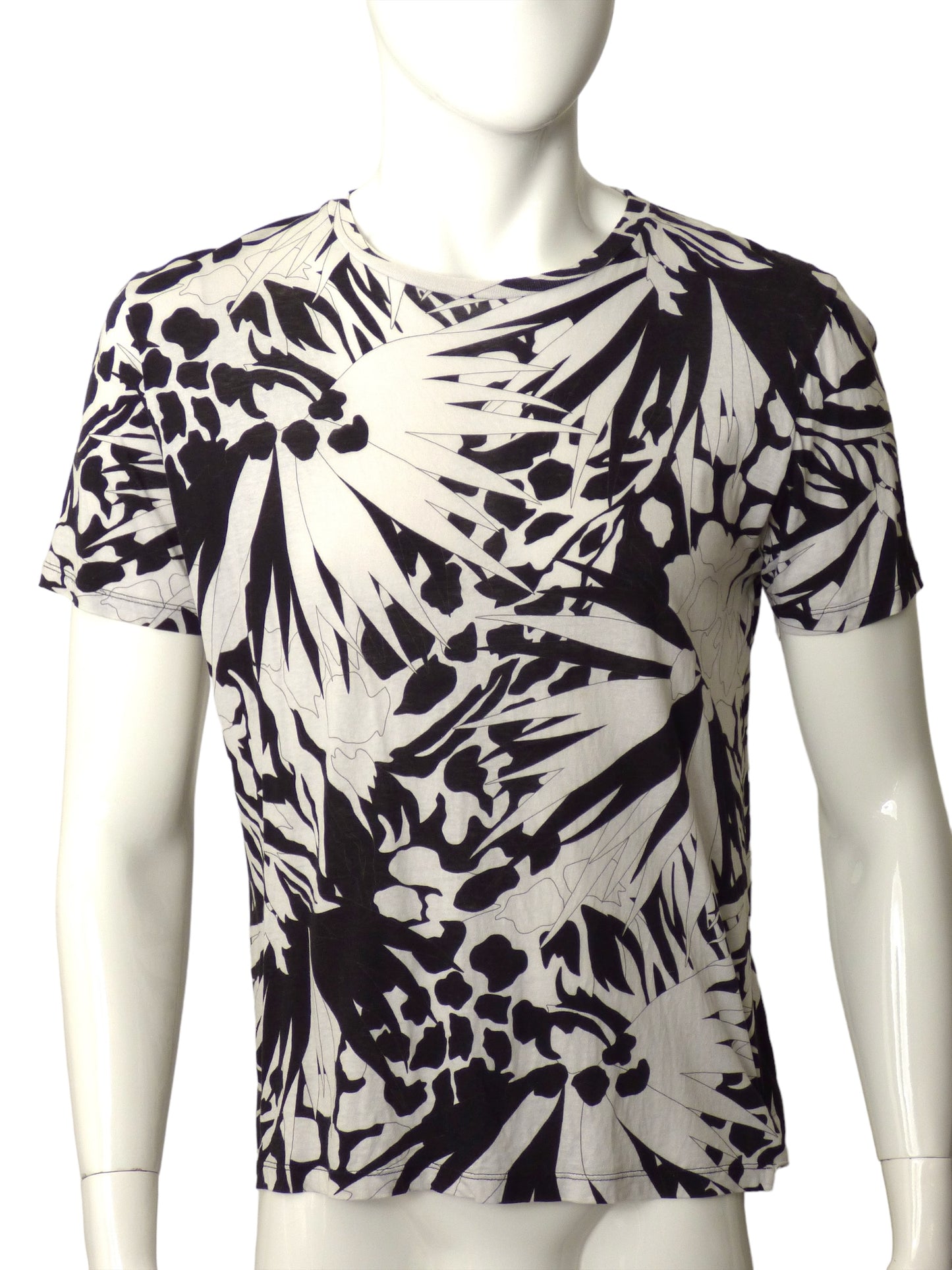 SAINT LAURENT- Palm Print Cotton T-Shirt, Size Medium