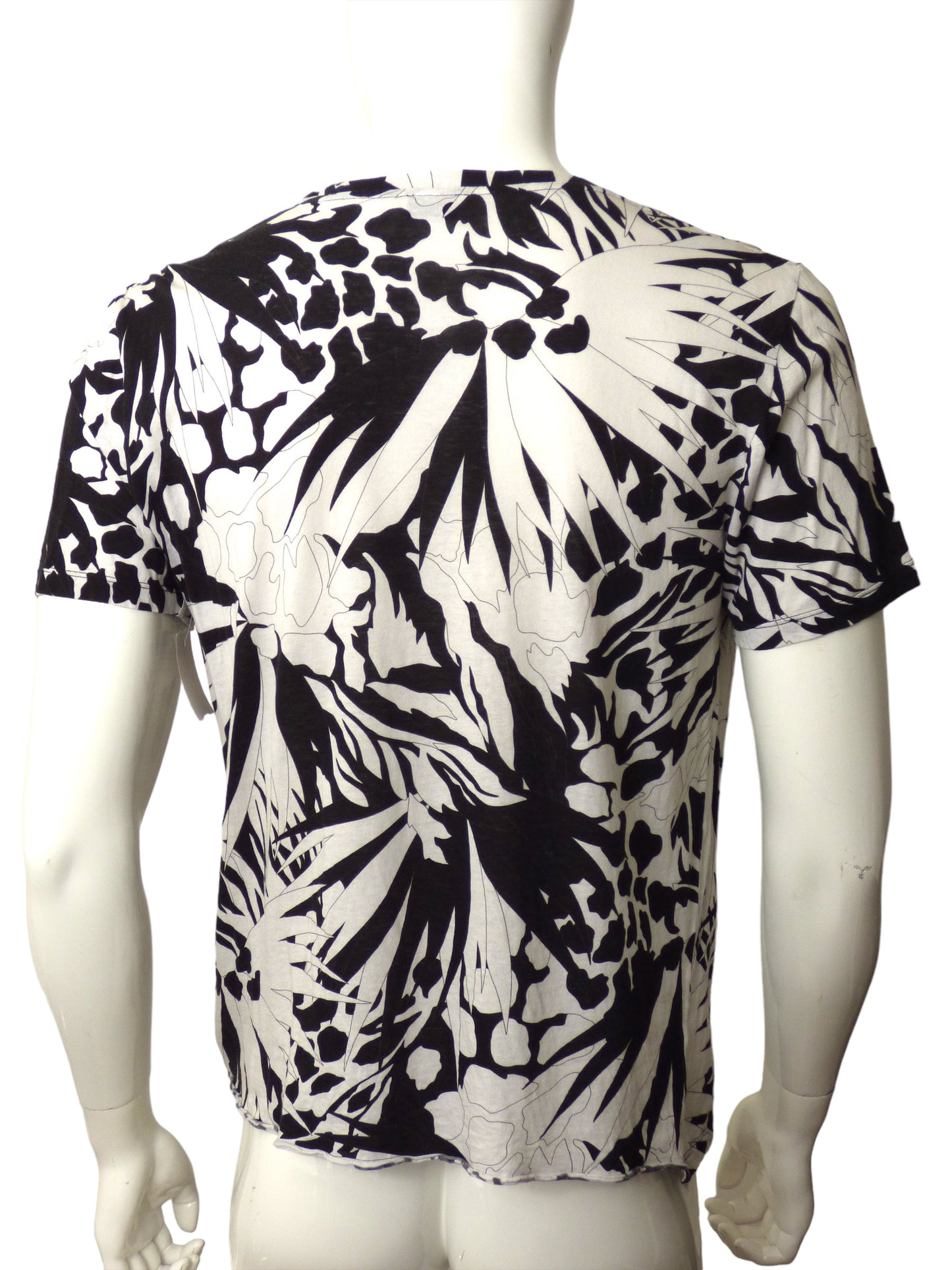 SAINT LAURENT- Palm Print Cotton T-Shirt, Size Medium