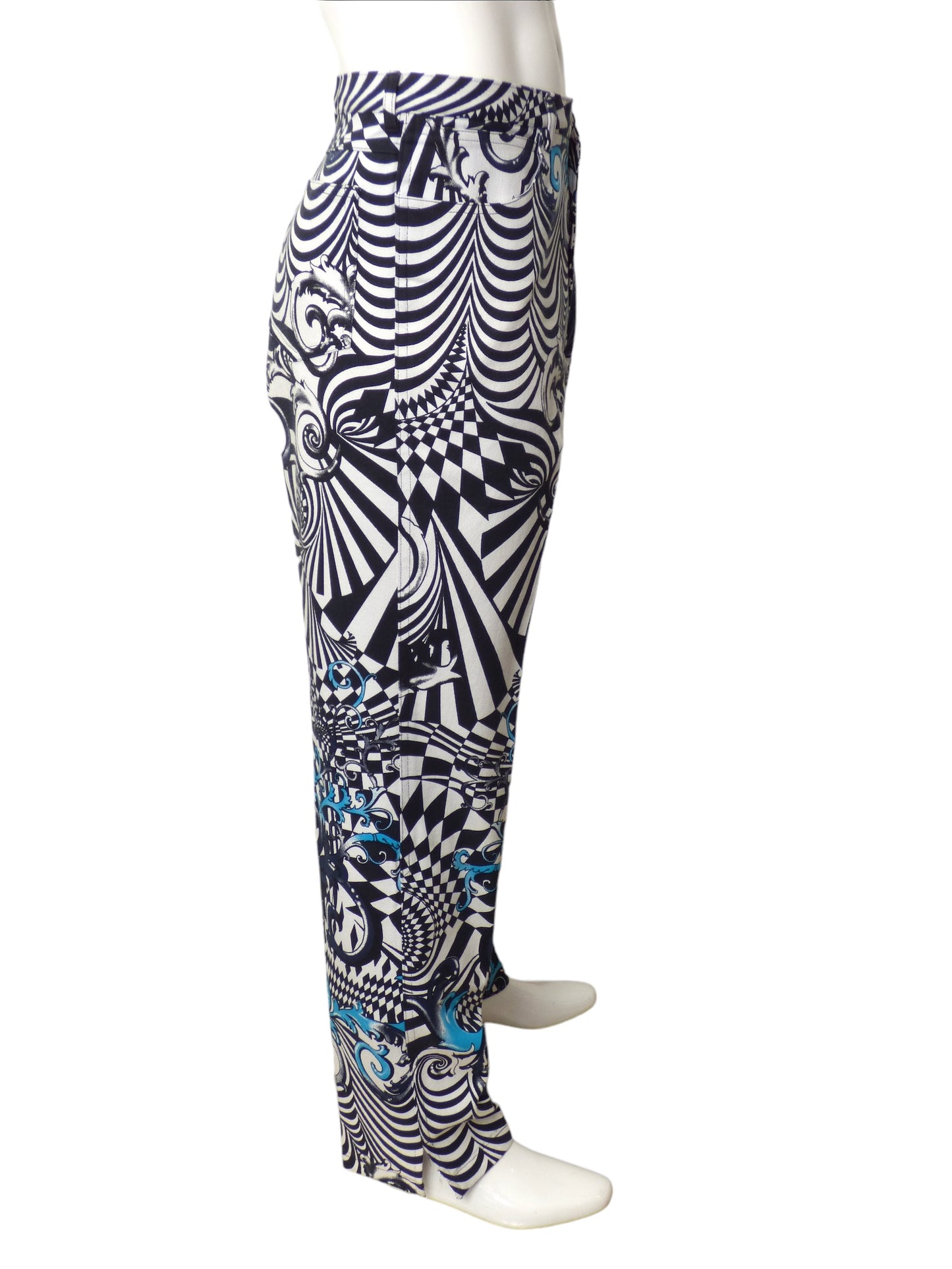 VERSUS VERSACE- Multi Color Print Denim Jeans, Waist-36"