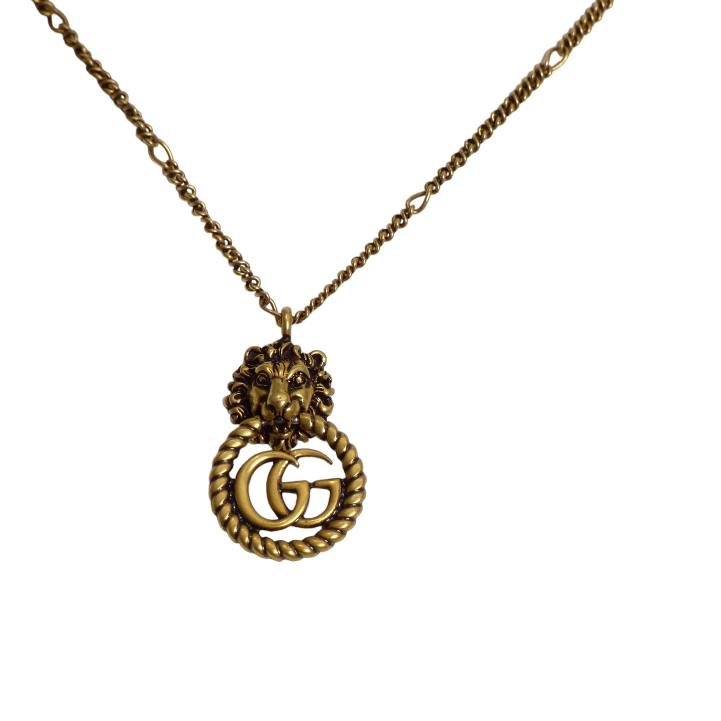 GUCCI-NIB Lion Head Pendant Necklace