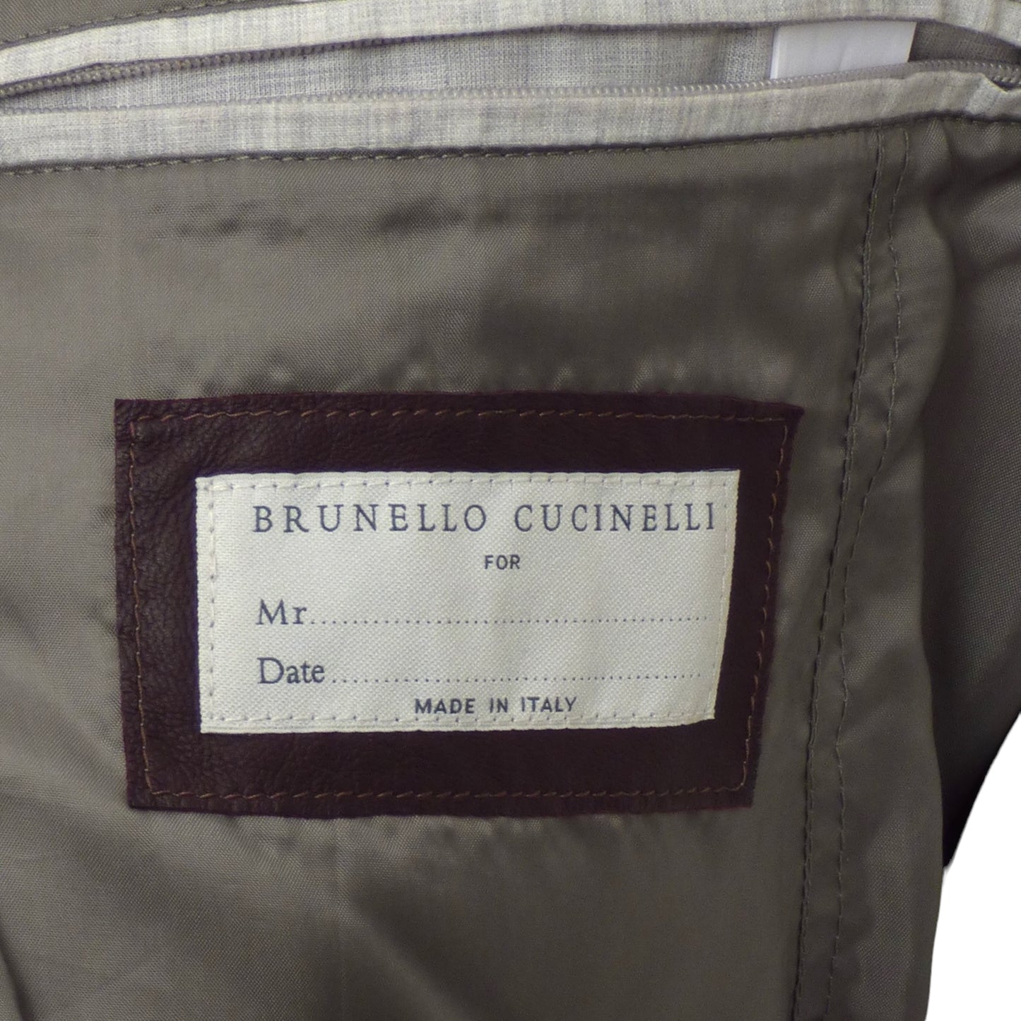 BRUNELLO CUCINELLI- Brown Leather Bomber Jacket, Size Small