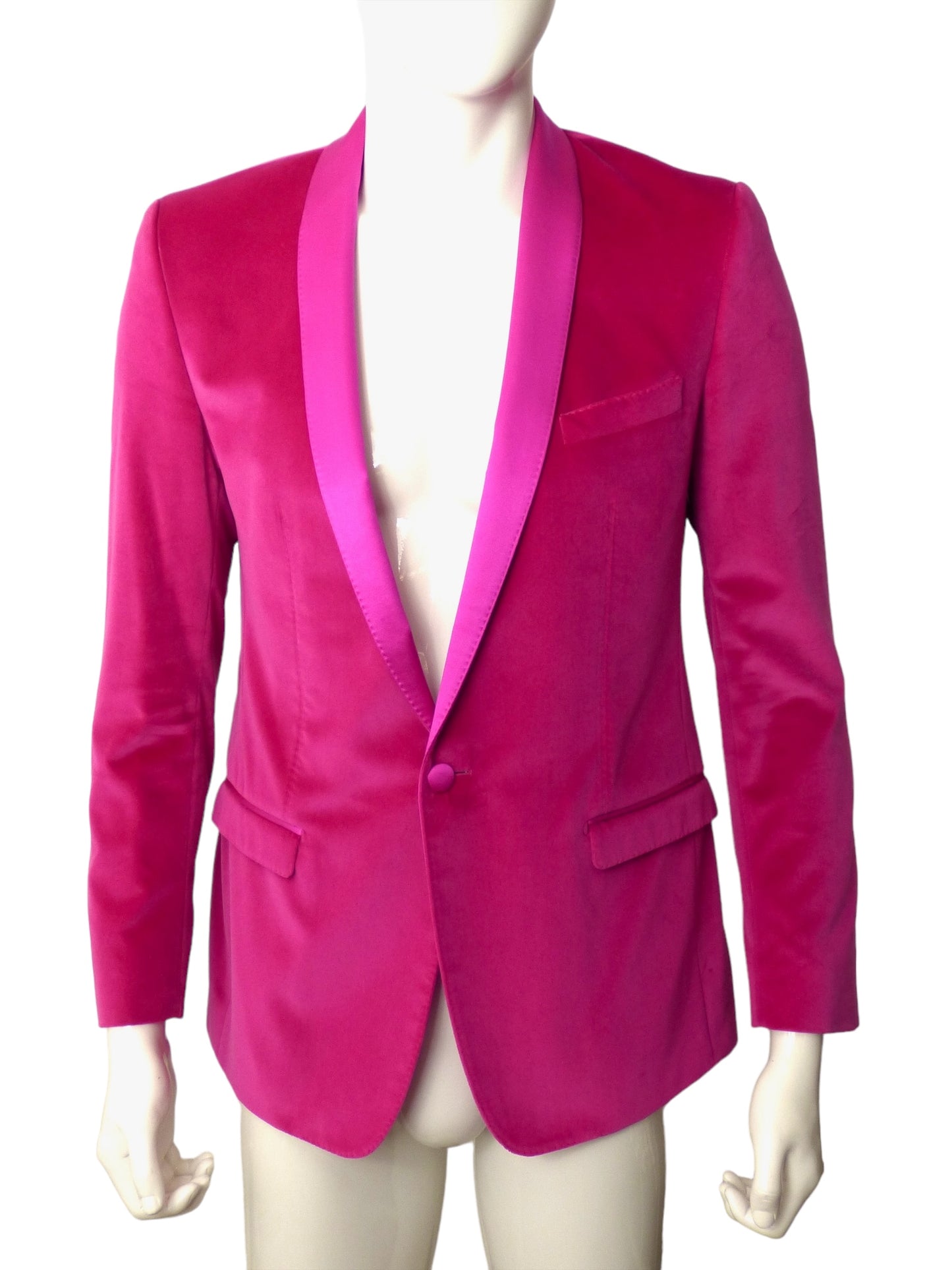 DOLCE & GABBANA- Pink Velvet Blazer, Size Medium