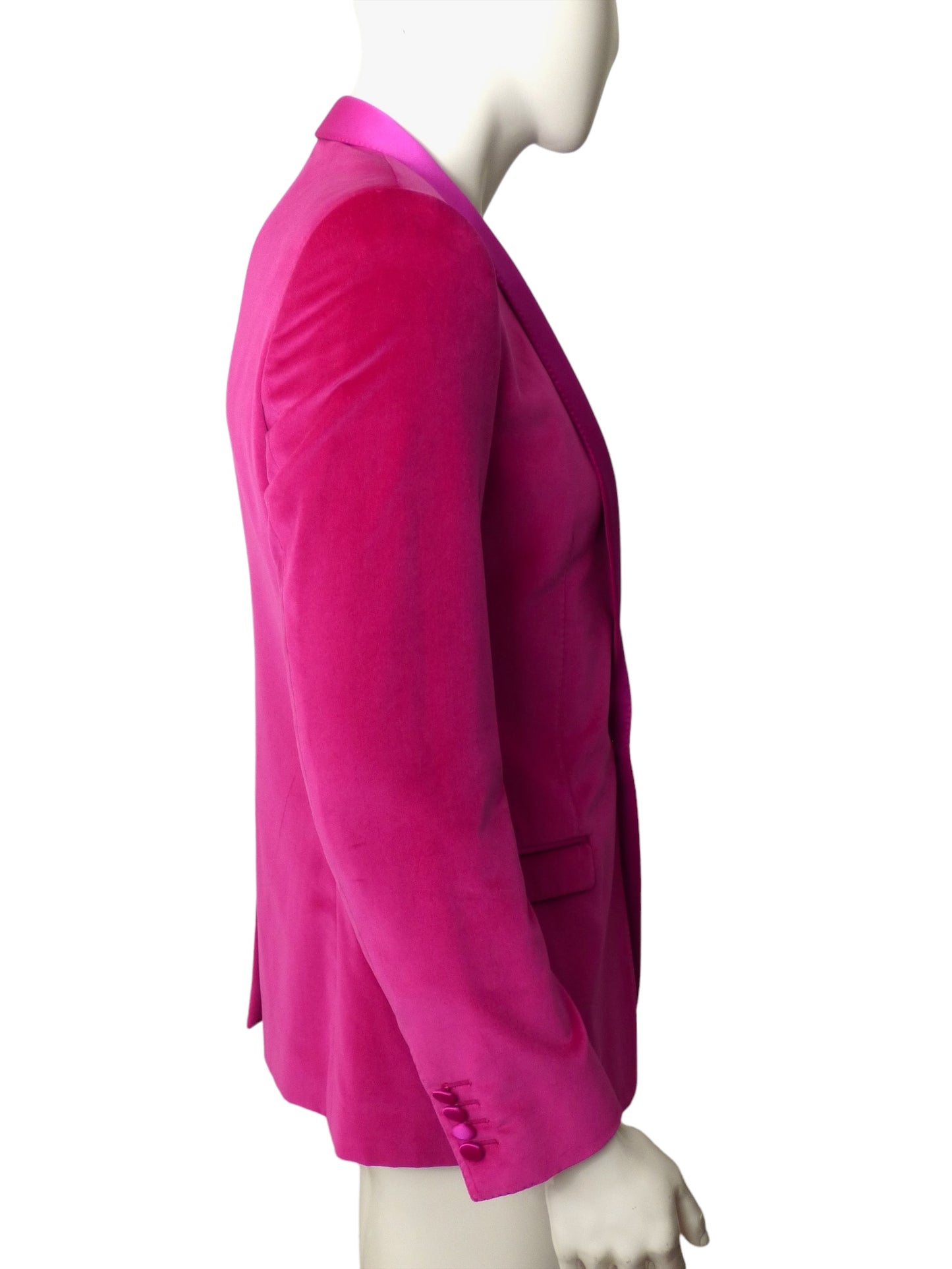 DOLCE & GABBANA- Pink Velvet Blazer, Size Medium