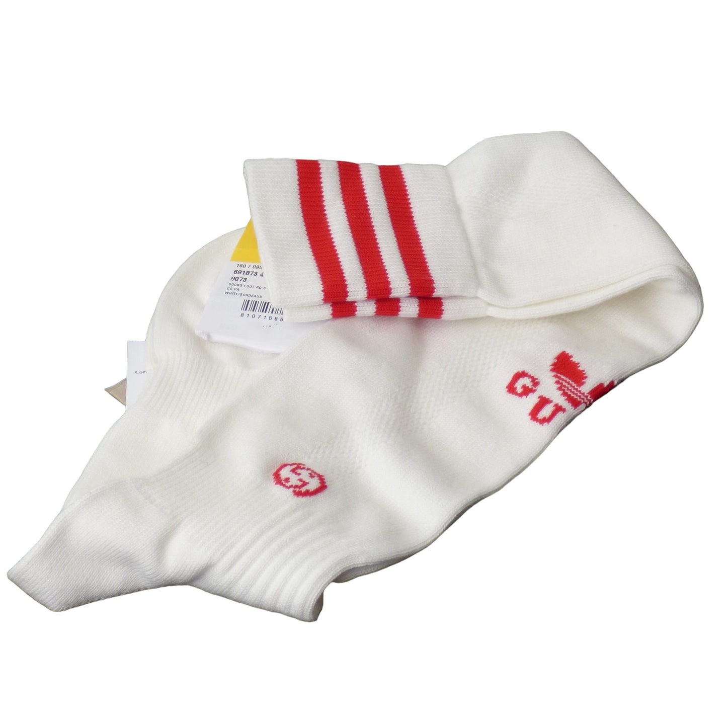 GUCCI X ADIDAS- 2022 NWT White & Red Logo Tube Socks, Multi Sizes Available