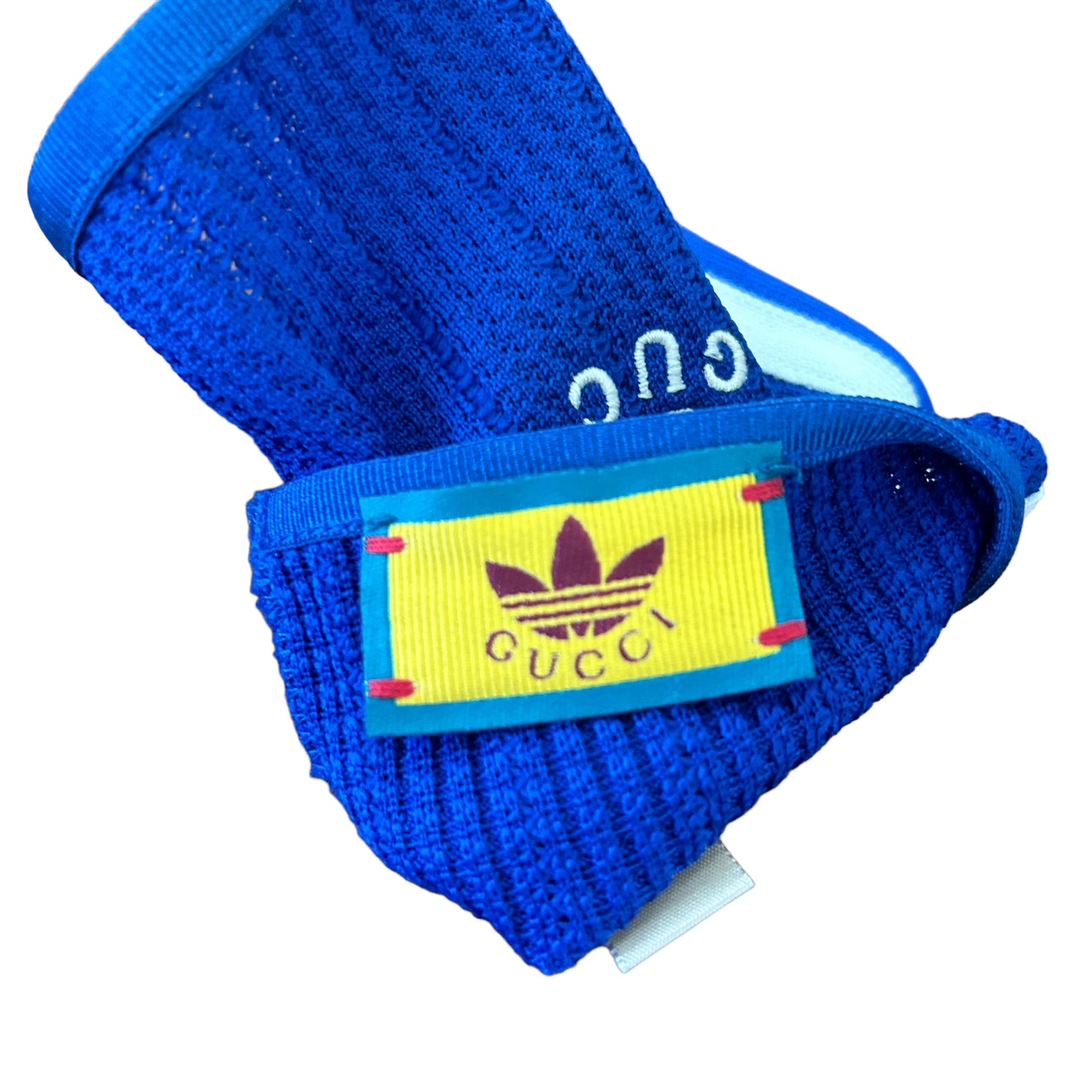 GUCCI X ADIDAS- Blue Logo Fingerless Gloves, Size Large