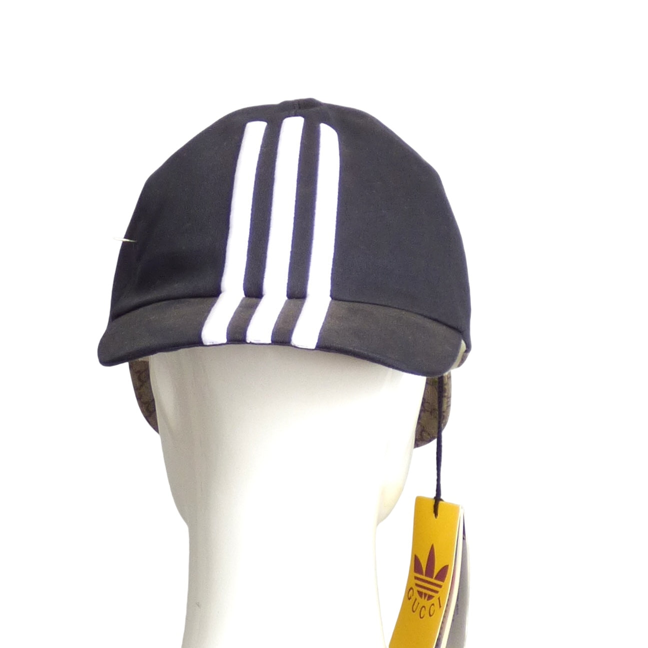 GUCCI x ADIDAS- NWT 2022 Black & Brown Double Brim Cap, Size Large