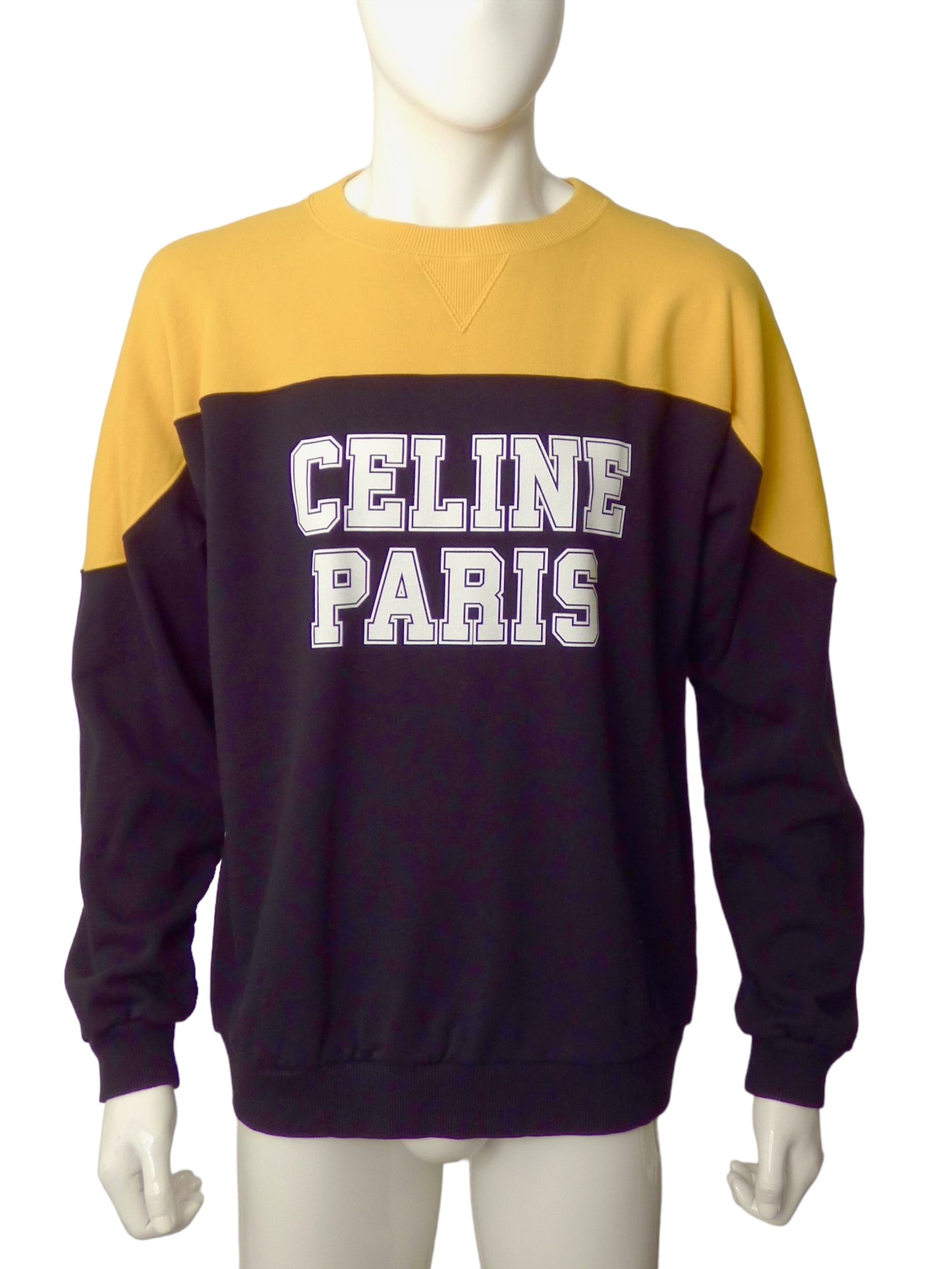 CELINE- Colorblock Cotton Sweatshirt, Size XL