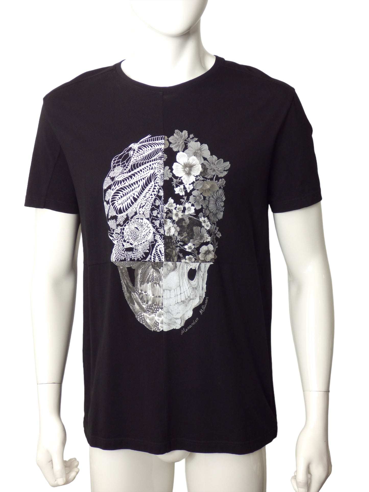 ALEXANDER MCQUEEN- 2018 Black Skull Print T-Shirt, Size 2XL