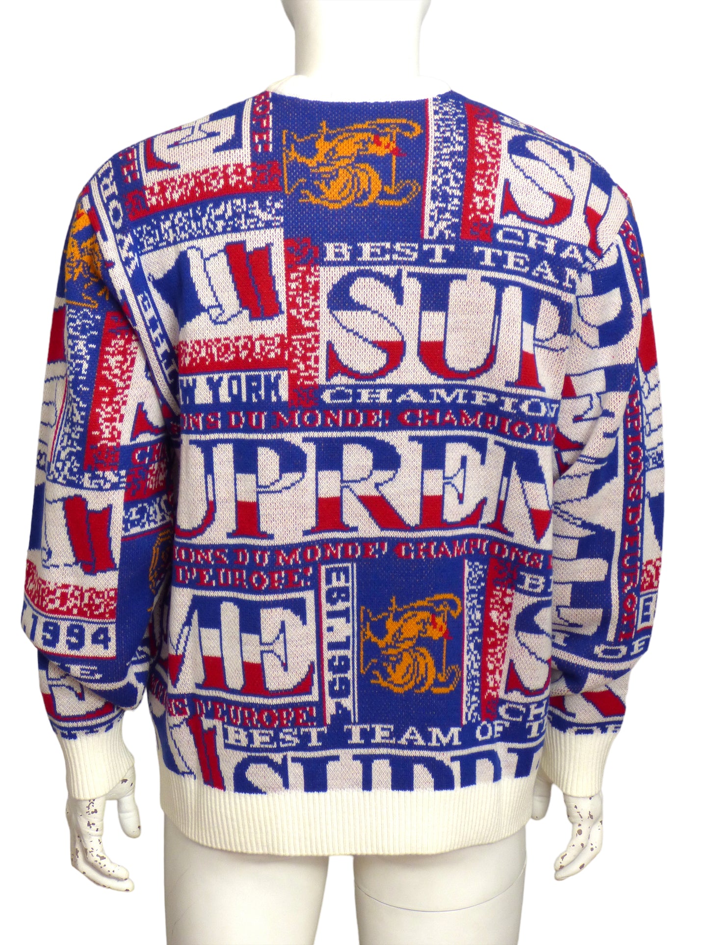 SUPREME- 2023 Multi Color Scarf Sweater, Size Medium