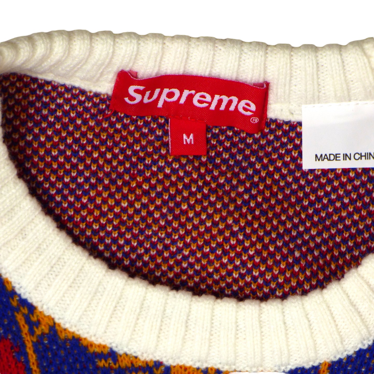 SUPREME- 2023 Multi Color Scarf Sweater, Size Medium