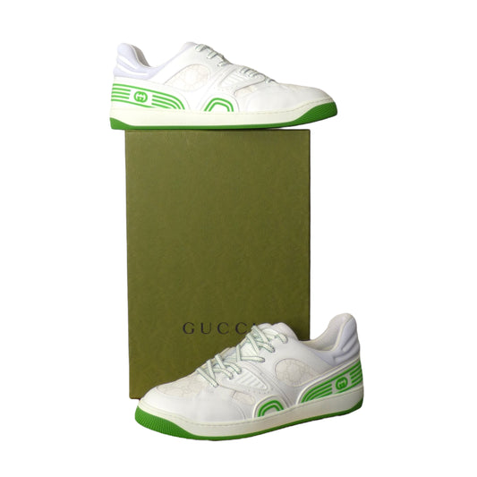 GUCCI- NIB 2022 Green & White Demetra Sneakers, Size US 11.5