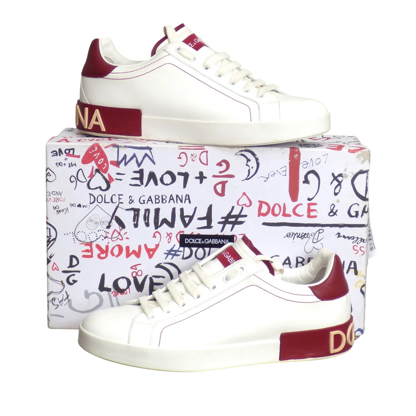 DOLCE & GABBANA- Bassa Low Top Sneakers, Size 8