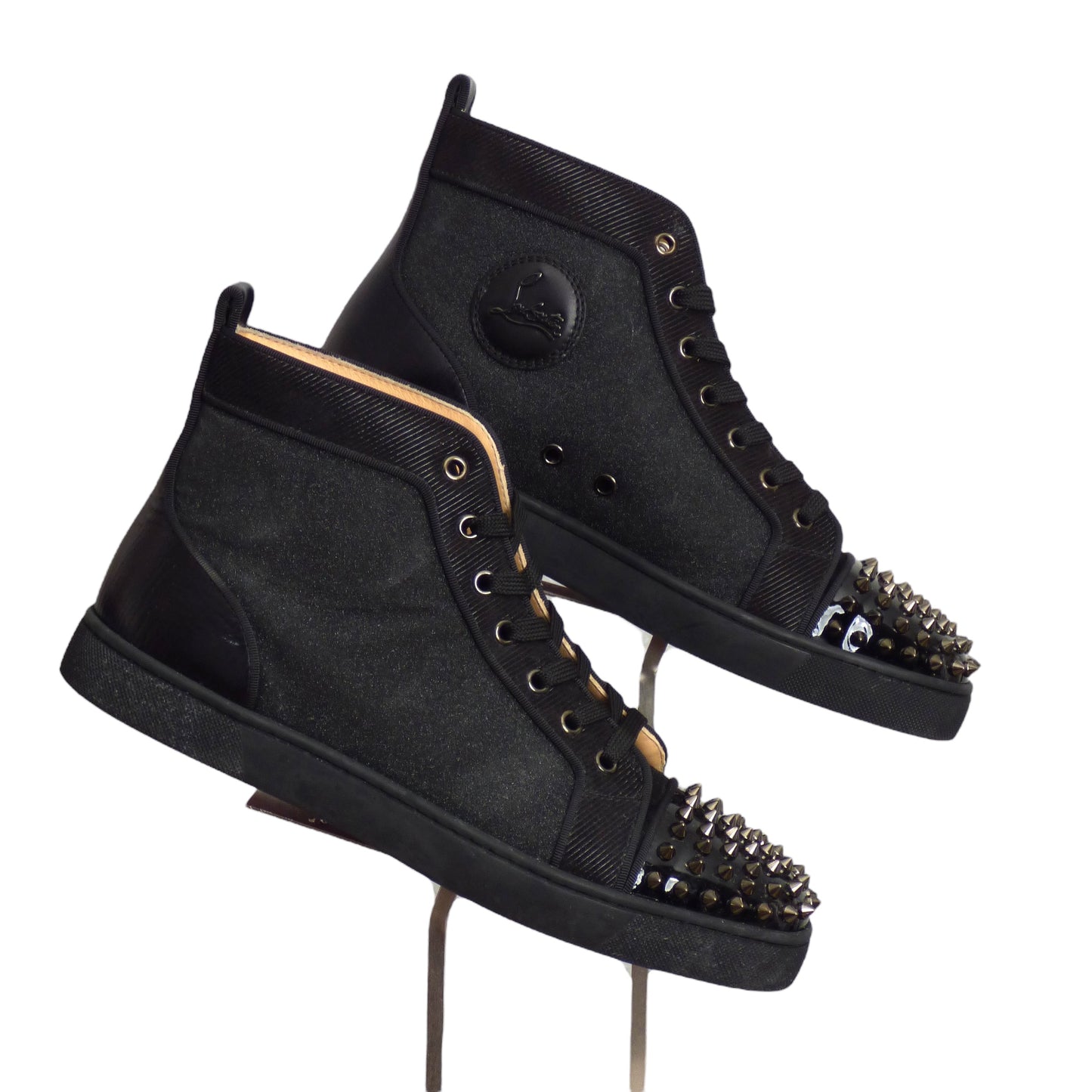 CHRISTIAN LOUBOUTIN- Spikes Orlato High Top Sneakers, Size 42