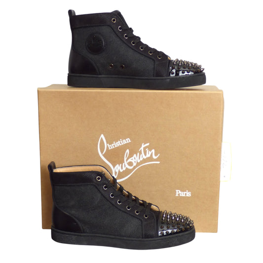 CHRISTIAN LOUBOUTIN- Spikes Orlato High Top Sneakers, Size 42