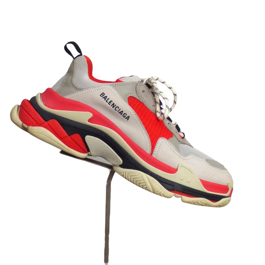 BALENCIAGA- 2020 Red & Gray Triple S Sneakers, Size 42