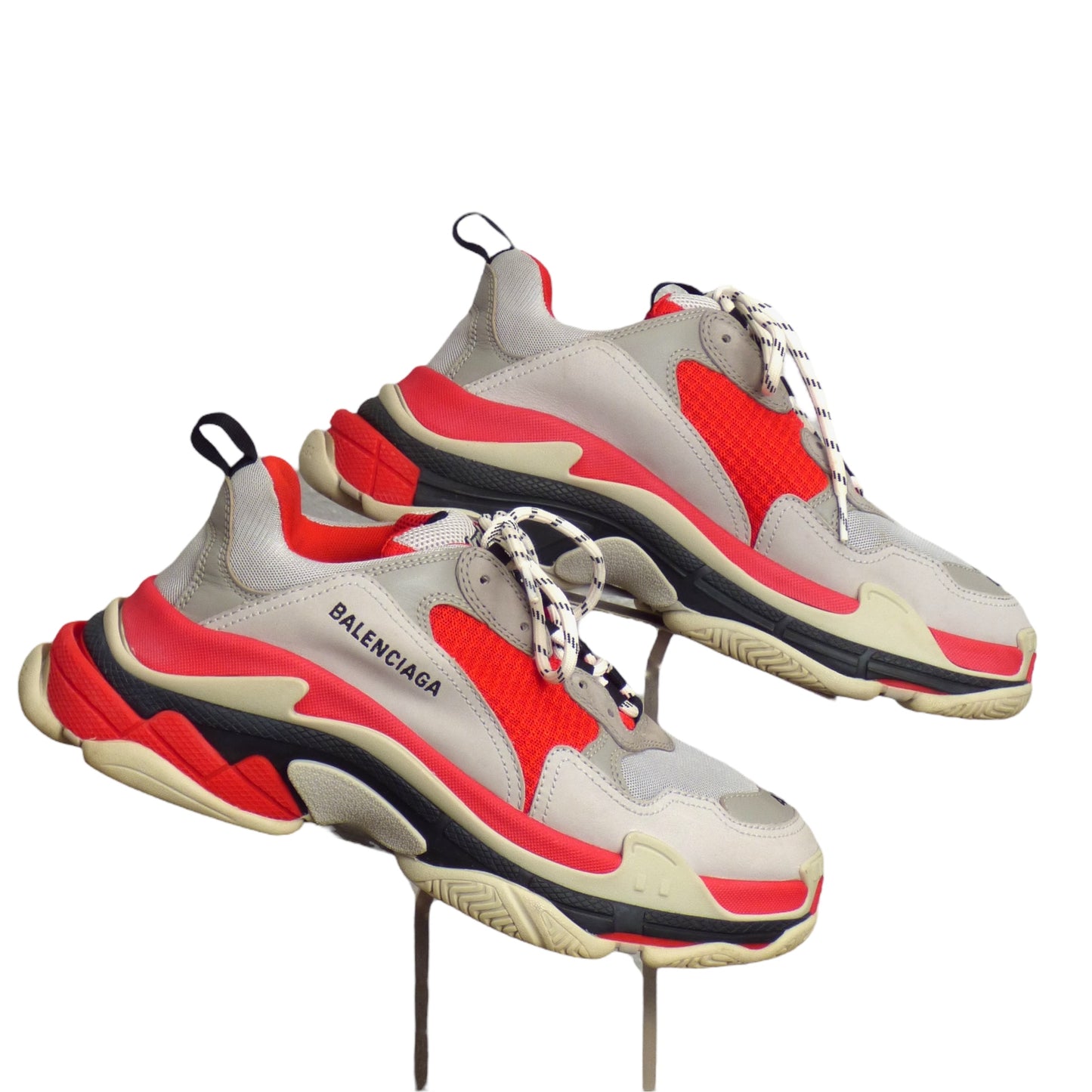 BALENCIAGA- 2020 Red & Gray Triple S Sneakers, Size 42