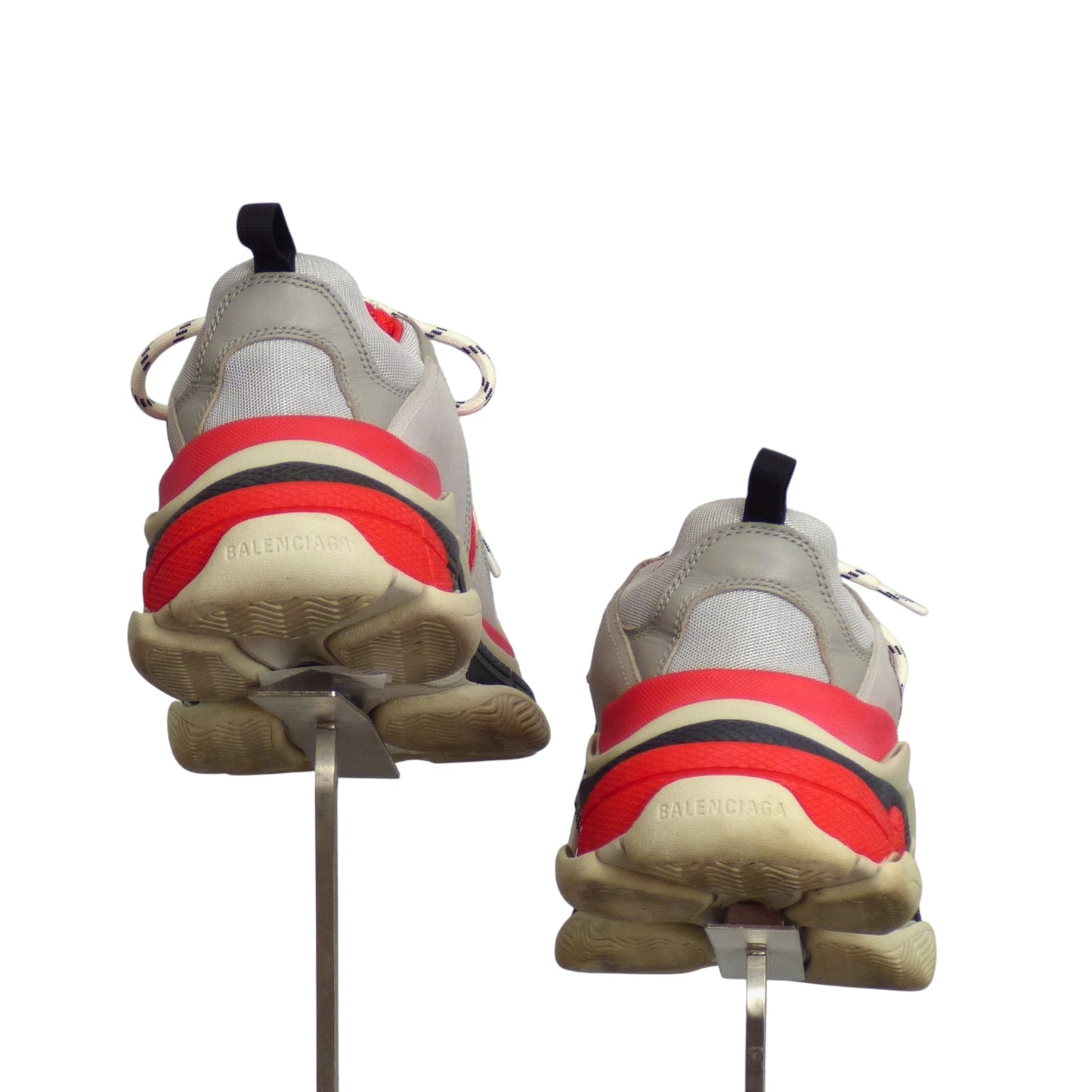 BALENCIAGA- 2020 Red & Gray Triple S Sneakers, Size 42