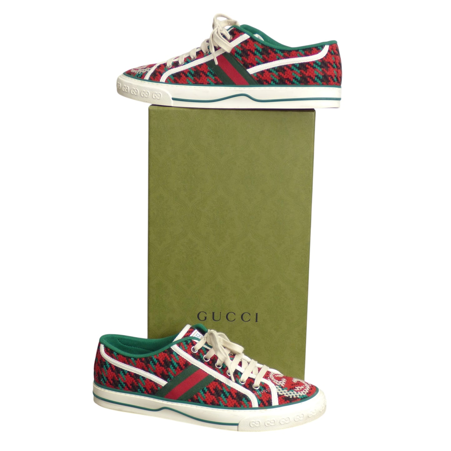 GUCCI- 1977 Wool Houndstooth Sneakers, Size 8.5