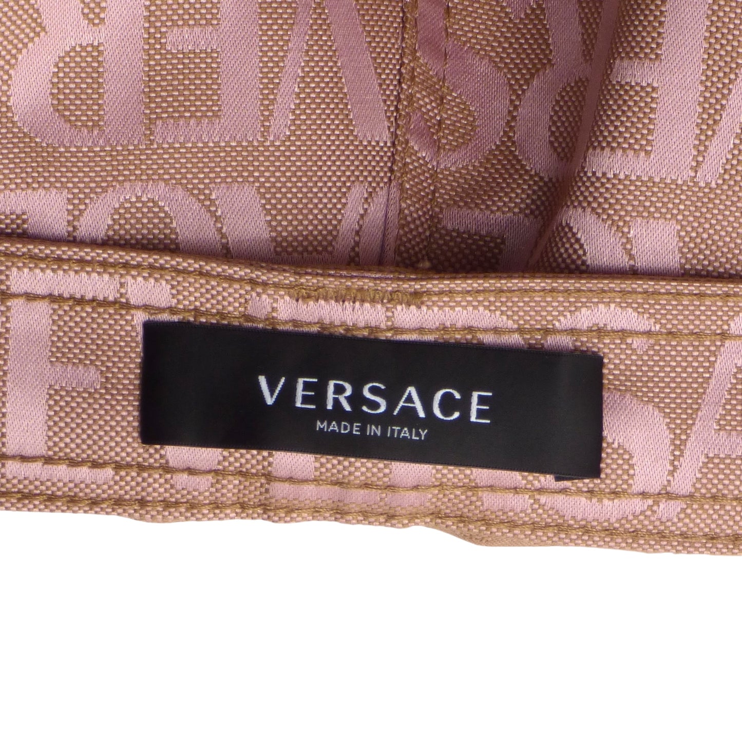 VERSACE- NWT Pink Logo Brocade Shorts, Waist-36"