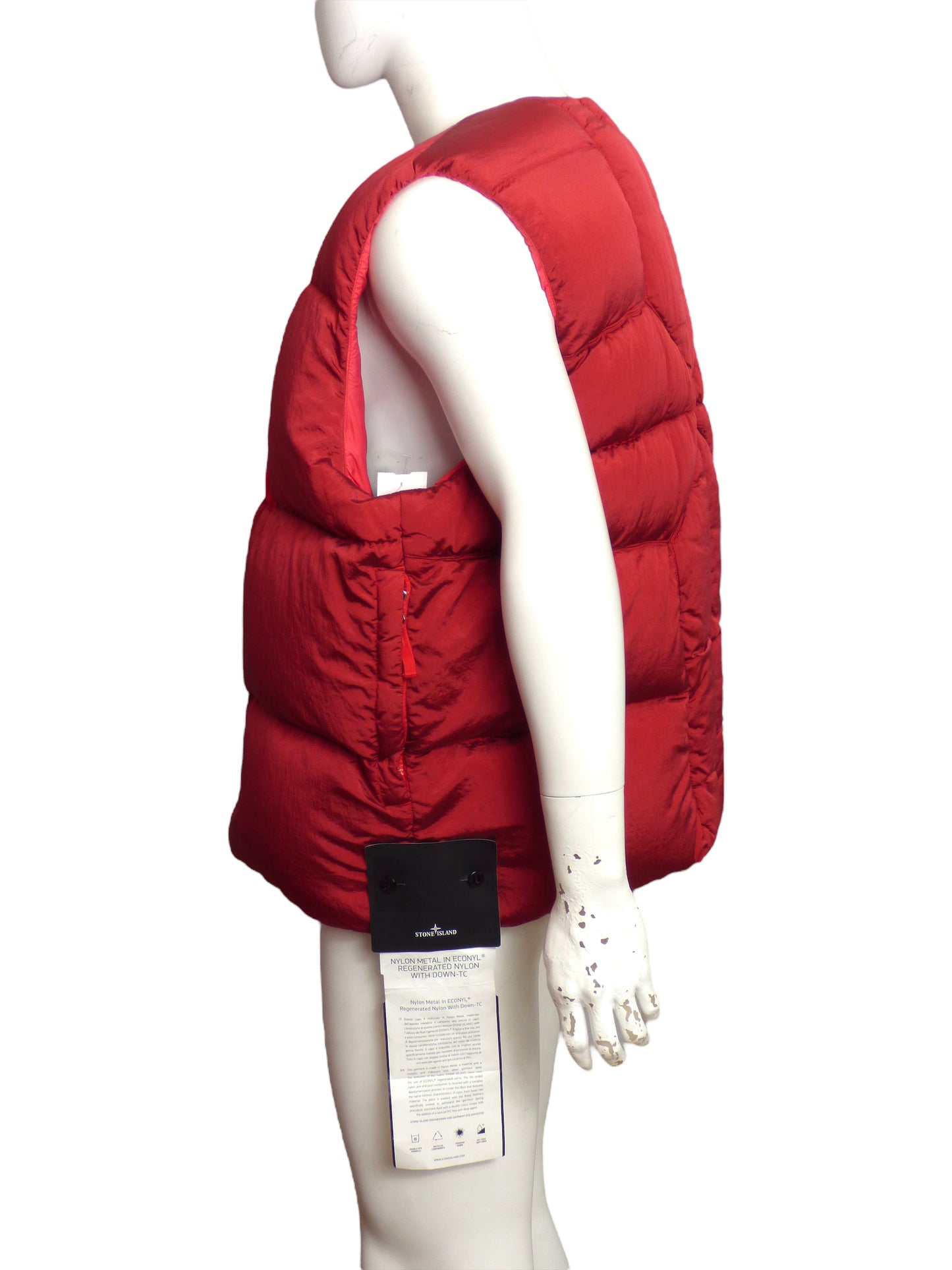 STONE ISLAND- NWT Red Puffer Vest, Size XL