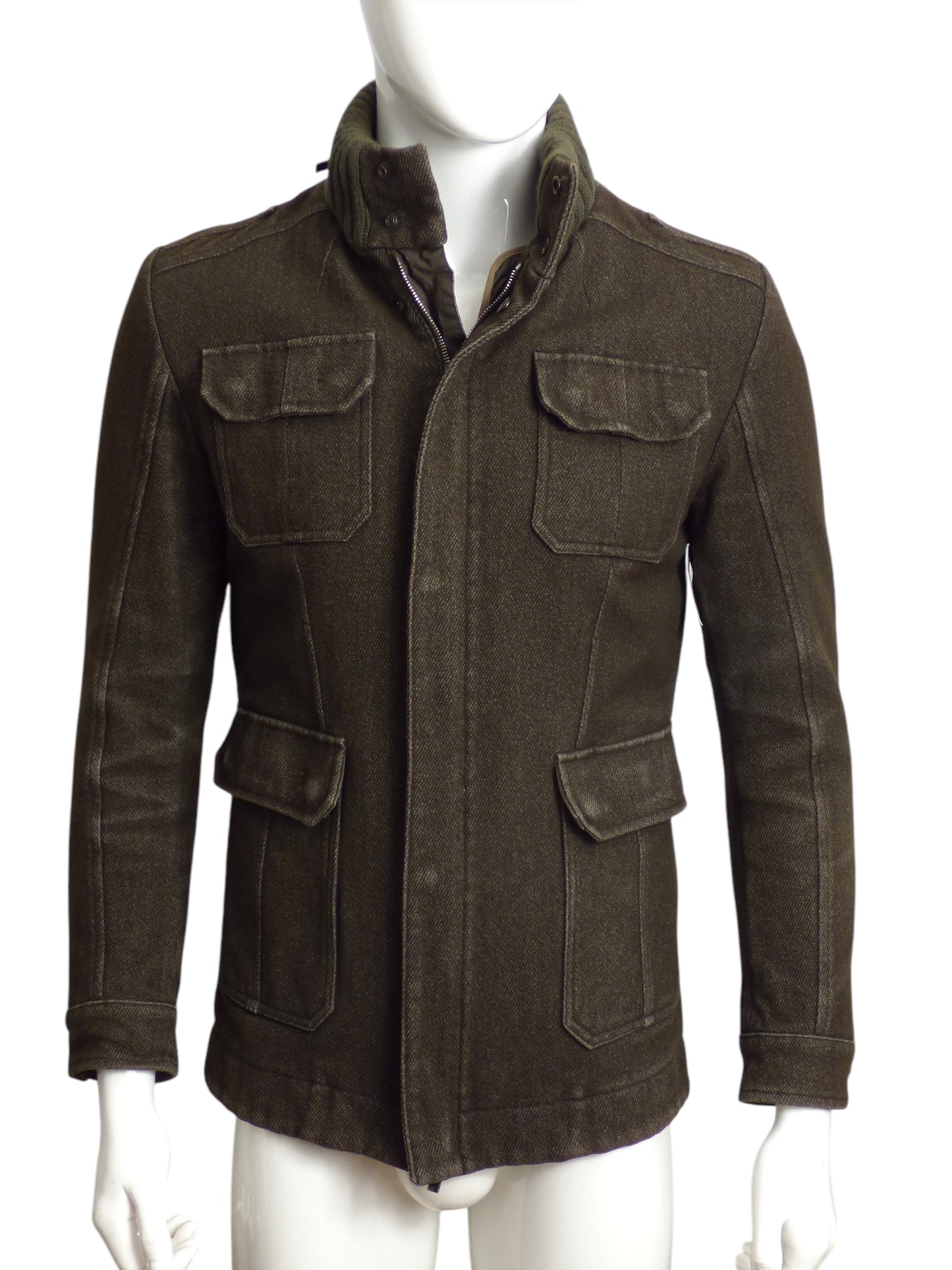 FENDI- Distressed Military Style Wool Jacket, Size Large