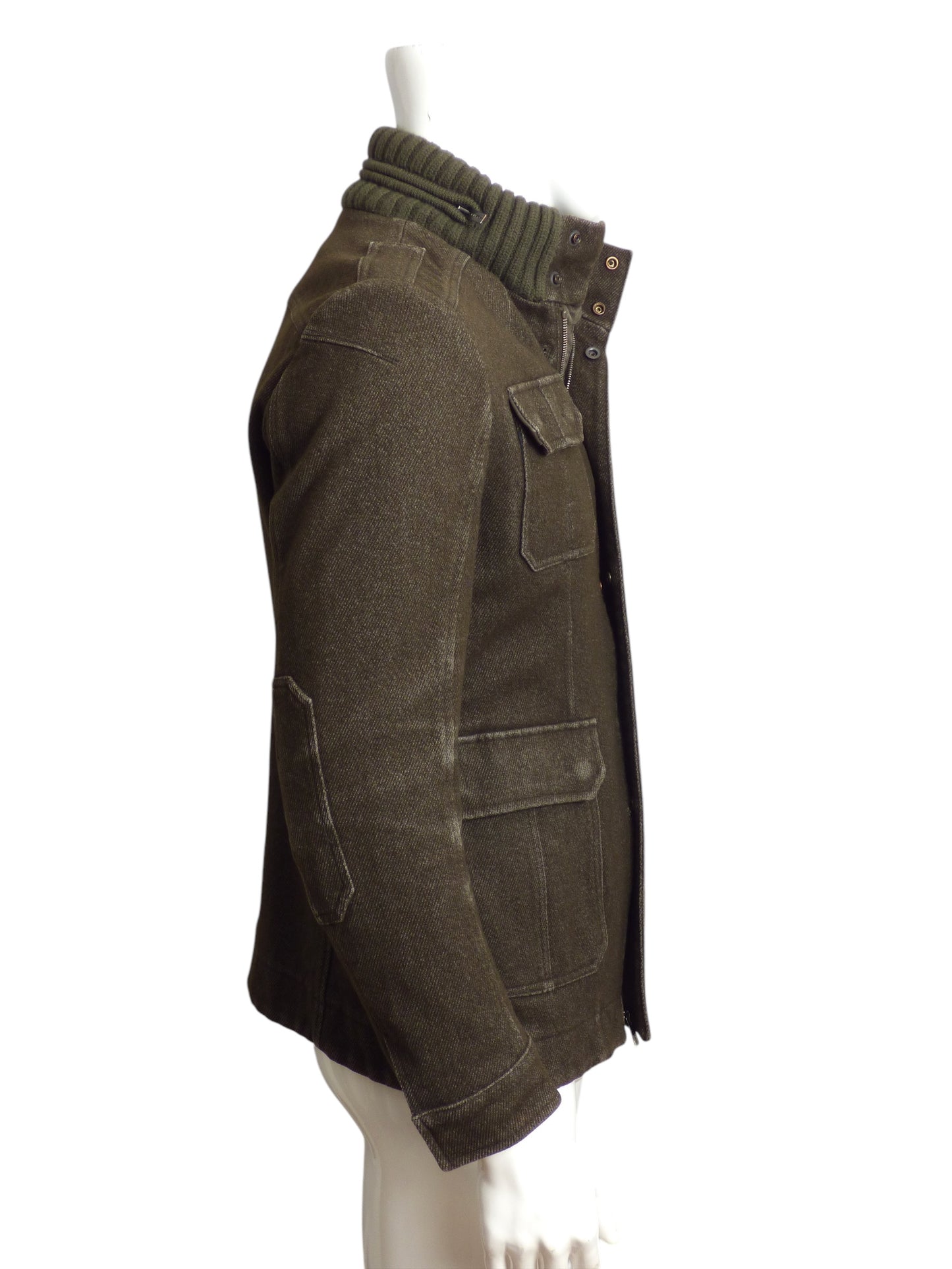 FENDI- Distressed Military Style Wool Jacket, Size Large