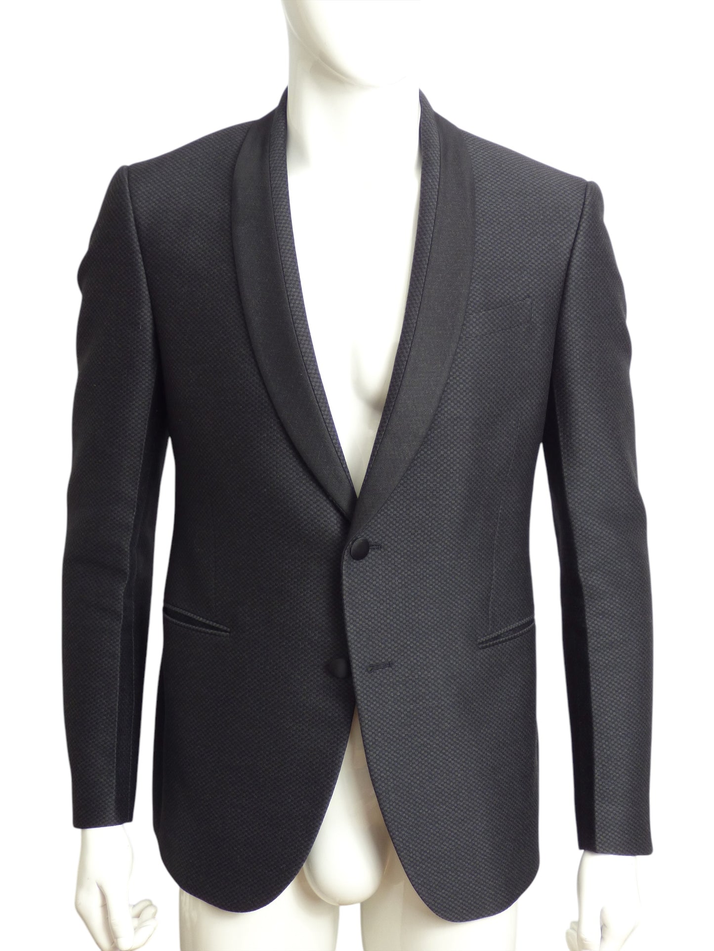 FENDI- Charcoal Wool Brocade Dinner Jacket, Size XL