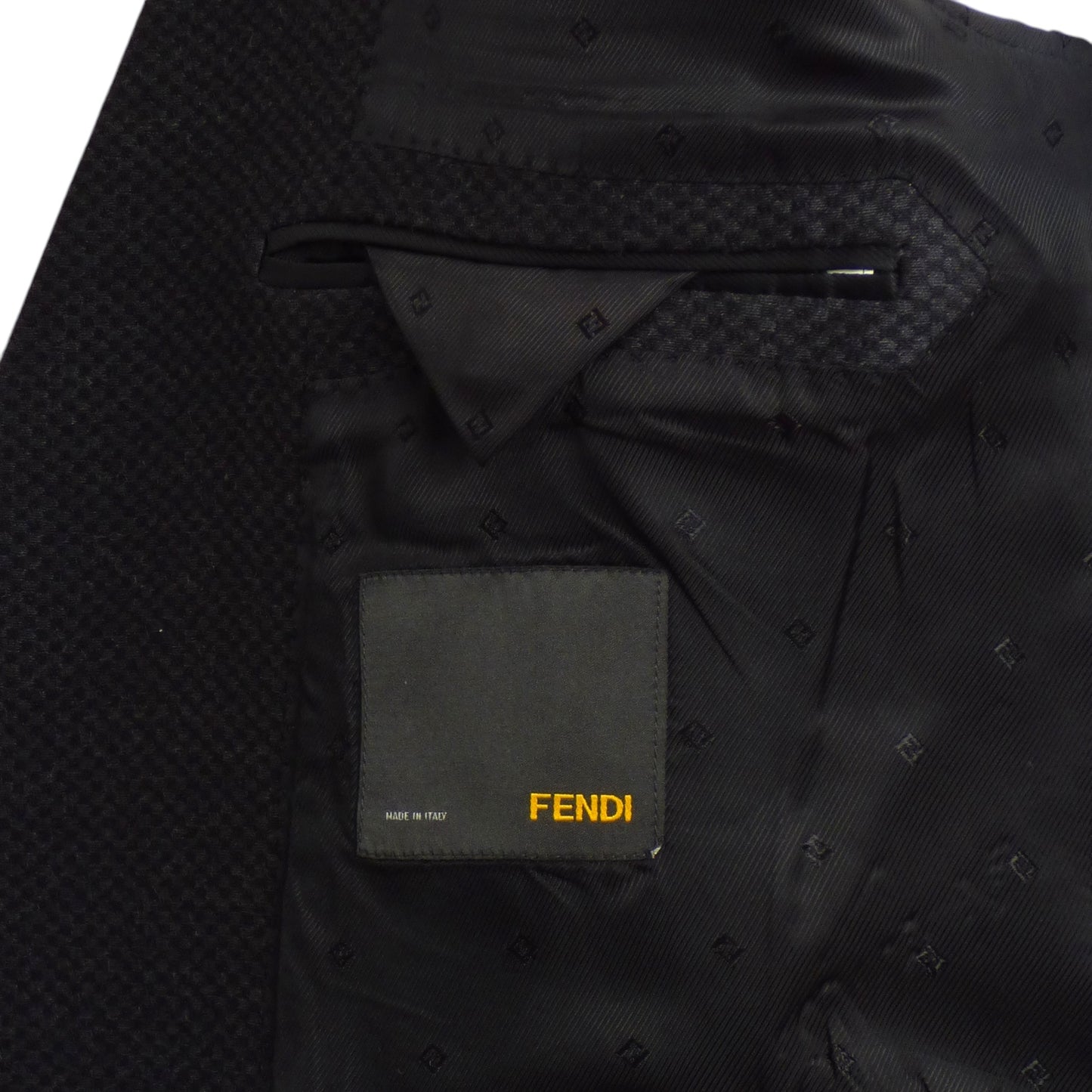 FENDI- Charcoal Wool Brocade Dinner Jacket, Size XL