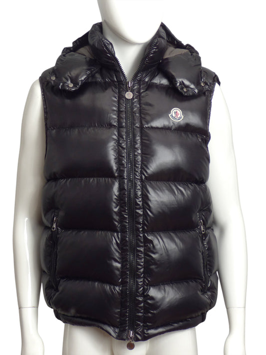 MONCLER- Black Bormes Down Puffer Vest, Size Large