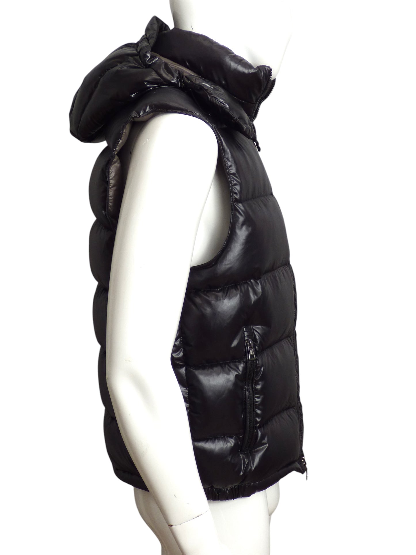 MONCLER- Black Bormes Down Puffer Vest, Size Large