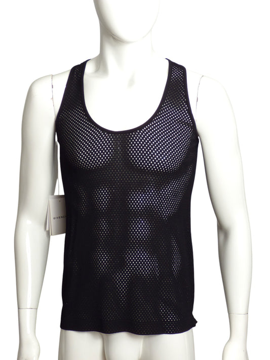 GIVENCHY- NWT Black Mesh Tank Top, Size Small