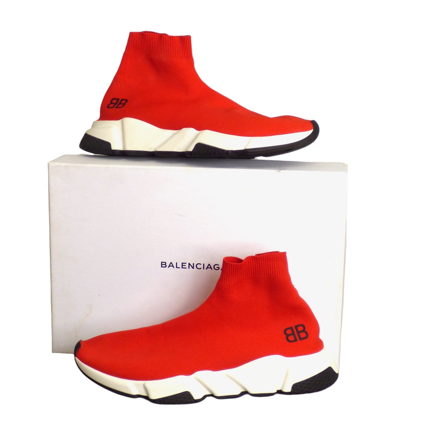 BALENCIAGA- Red Speed Trainers, Size 44