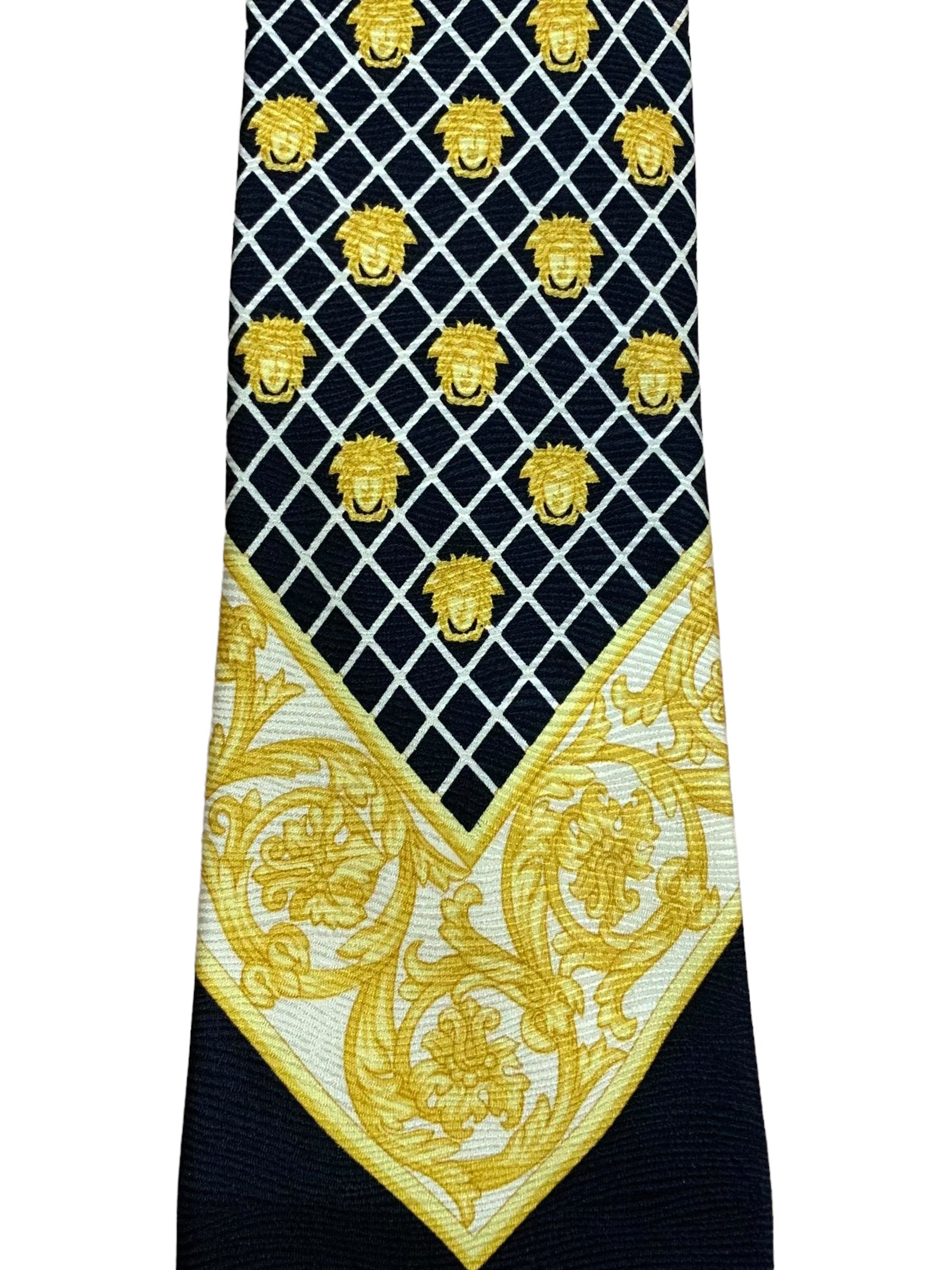 Versace Vintage Silk Tie with Iconic good Medusa Head