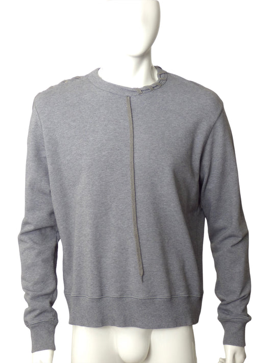 CRAIG GREEN- Gray Cotton Lacing Sweatshirt, Size Medium