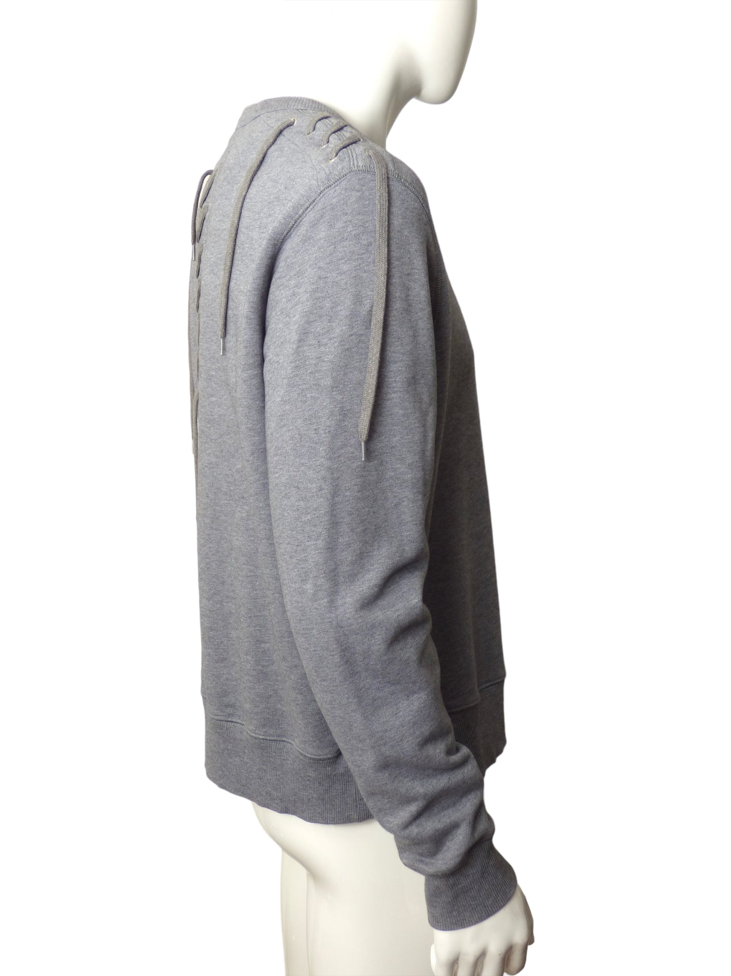 CRAIG GREEN- Gray Cotton Lacing Sweatshirt, Size Medium