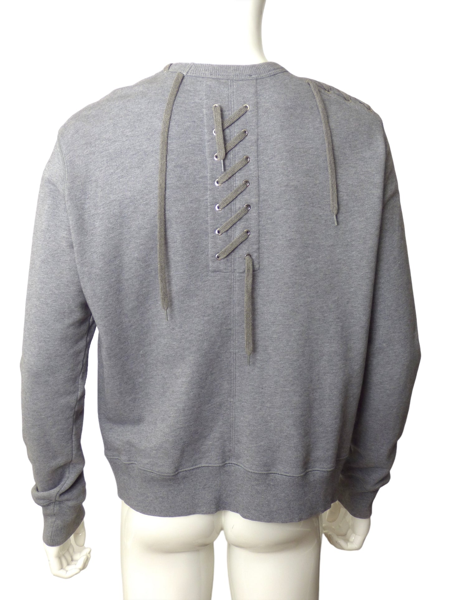 CRAIG GREEN- Gray Cotton Lacing Sweatshirt, Size Medium