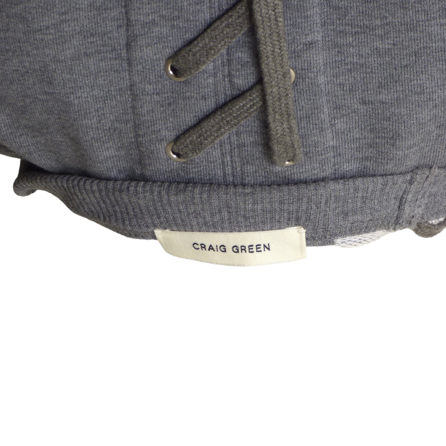 CRAIG GREEN- Gray Cotton Lacing Sweatshirt, Size Medium