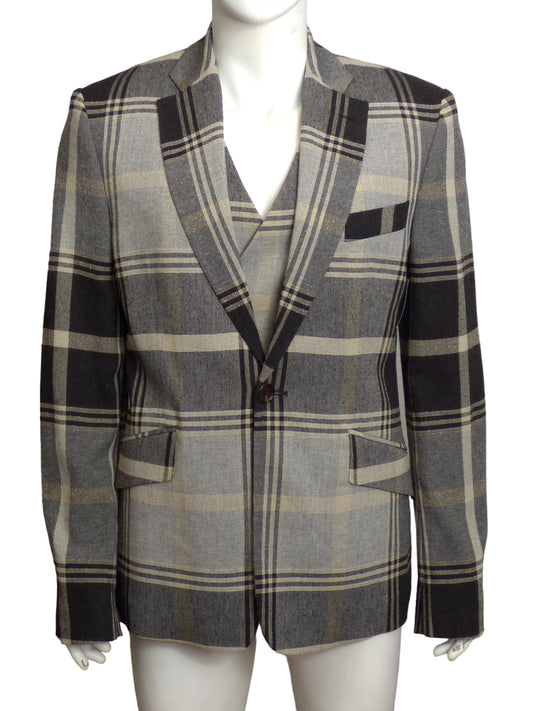 VIVIENNE WESTWOOD MAN-2017 Plaid Blazer/Vest Combo, Size Large