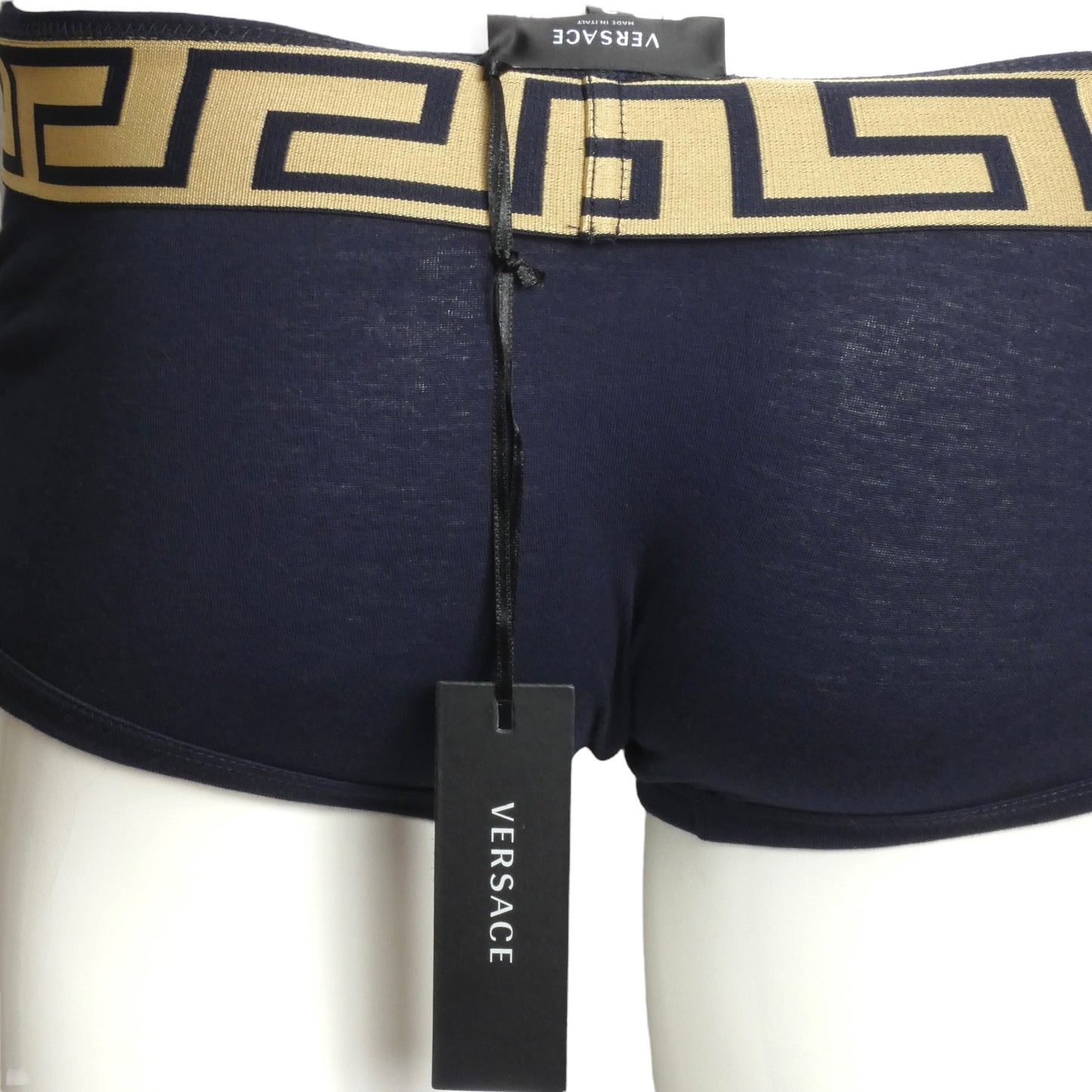 VERSACE- NIB Navy Low Rise Trunk, Size XS