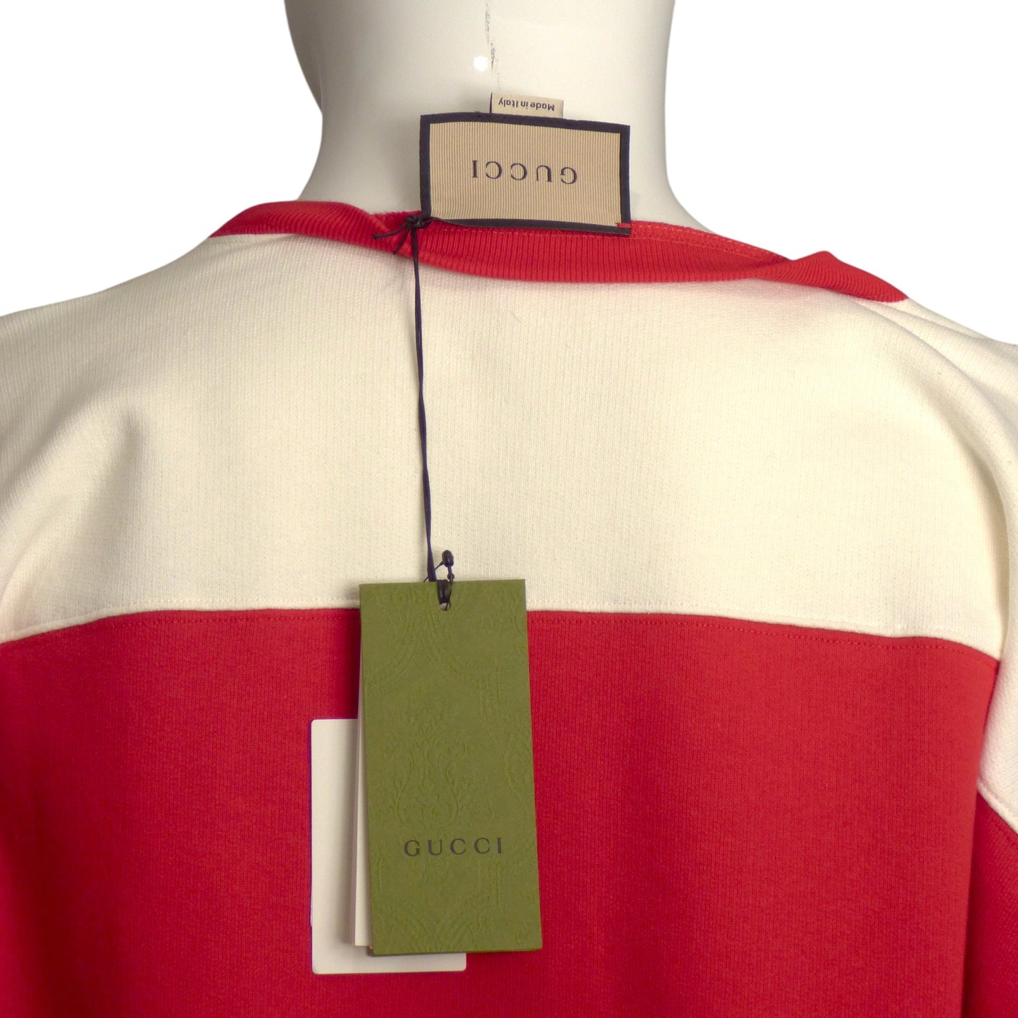 GUCCI- NWT 2023 Red & Ivory Logo Sweatshirt, Size XL