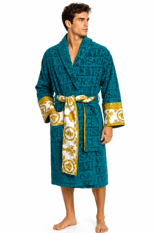 2023 NWT Terry & Brocade Robe, Size Medium