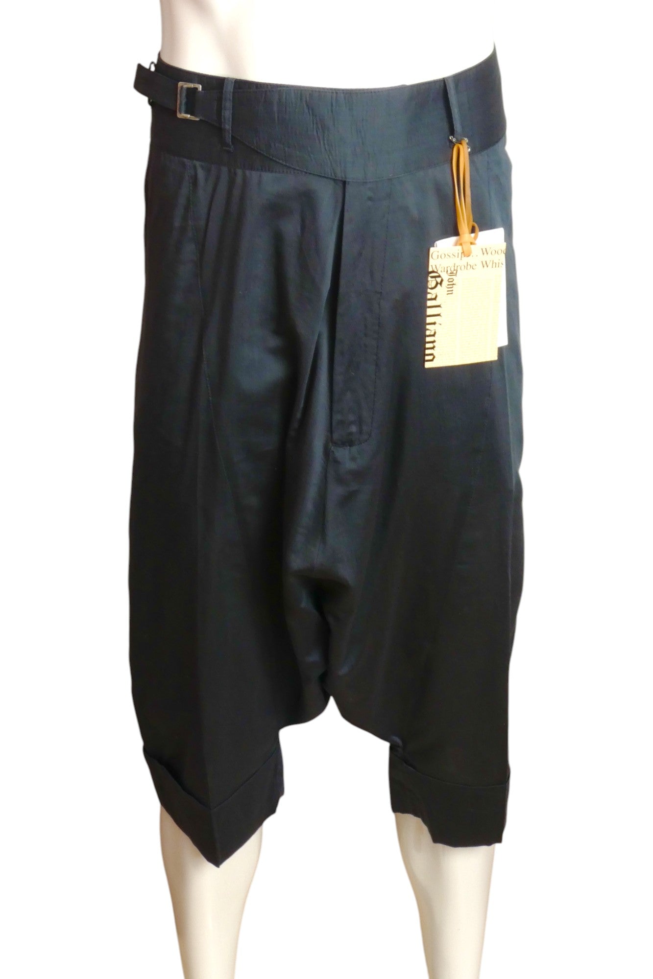 JOHN GALLIANO- NWT Navy Drop Crotch Shorts, Size XL