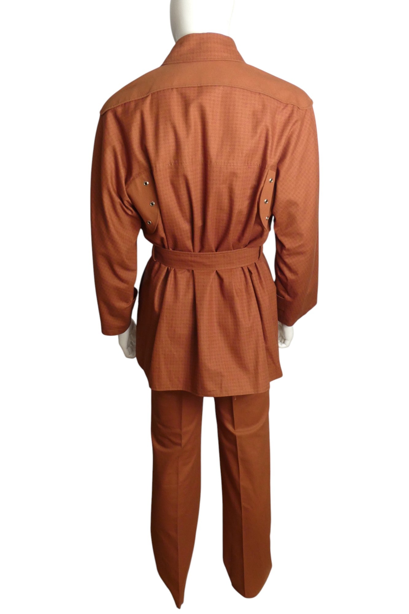 PIERRE CARDIN HAUTE COUTURE- 1980s Brown Cotton Leisure Suit, Size Medium