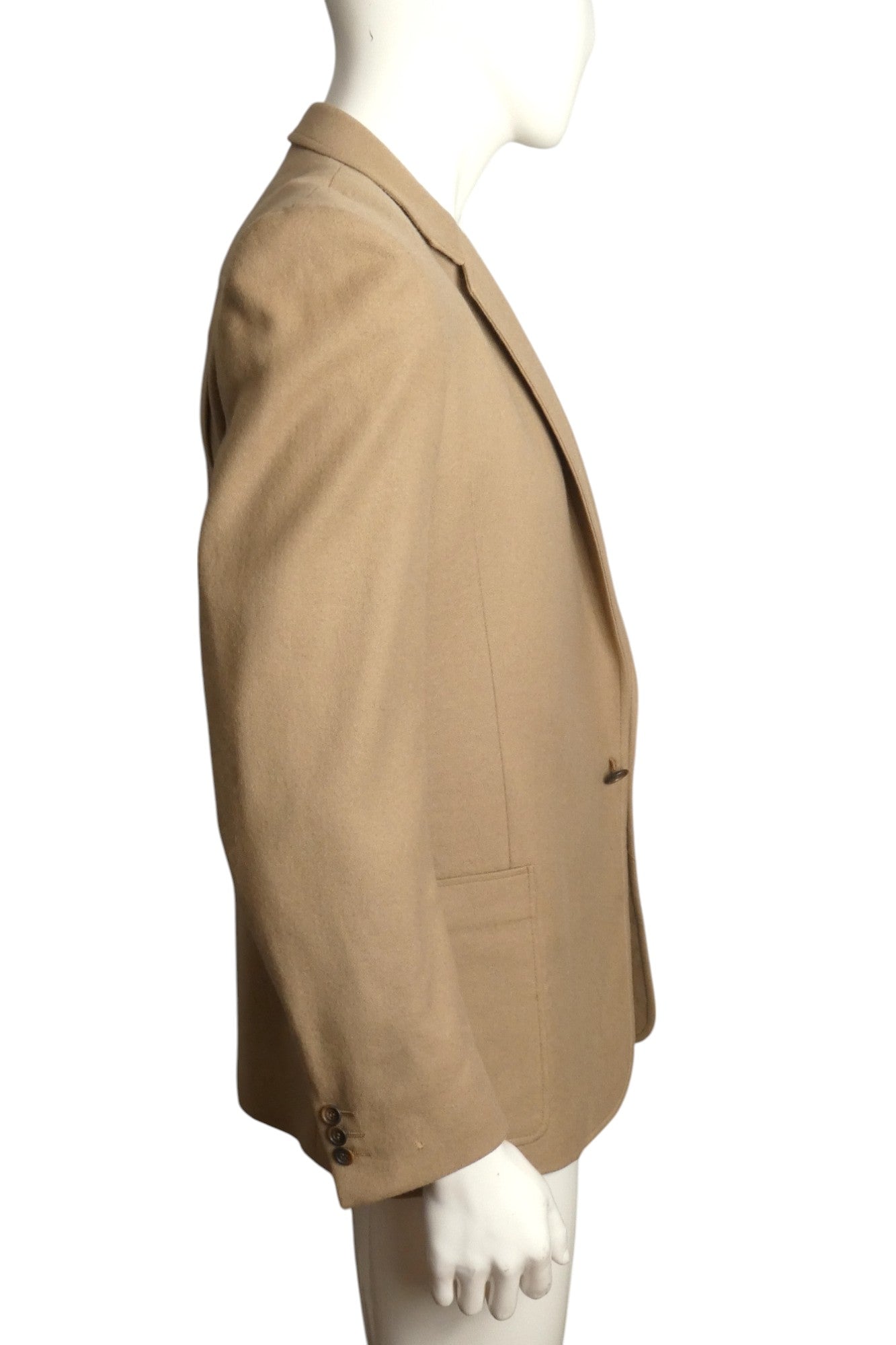 PIERRE CARDIN- 1980s Camel Wool Flannel Blazer, Size-Large