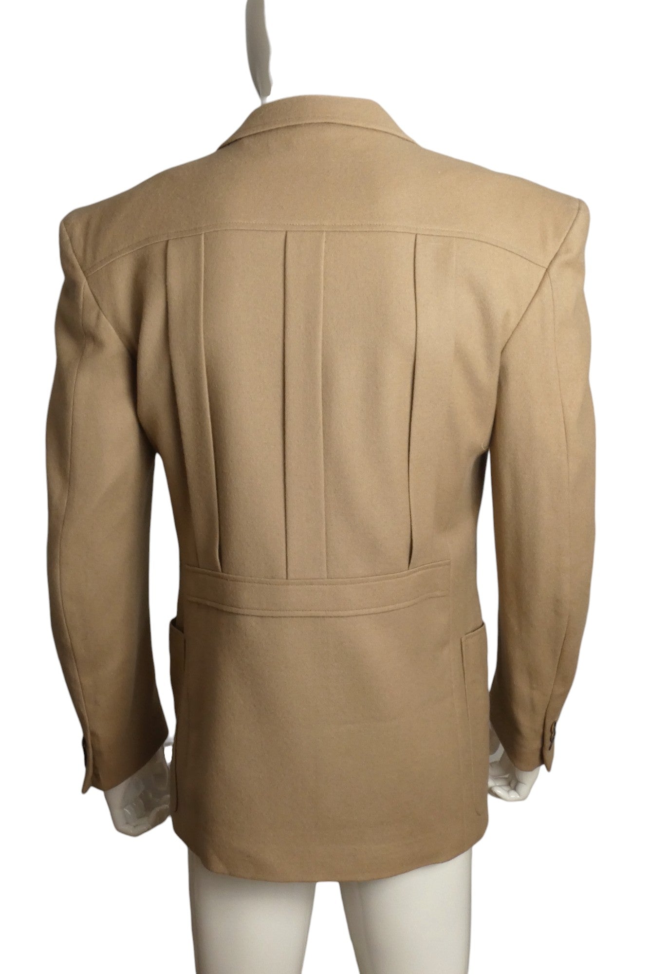 PIERRE CARDIN- 1980s Camel Wool Flannel Blazer, Size-Large